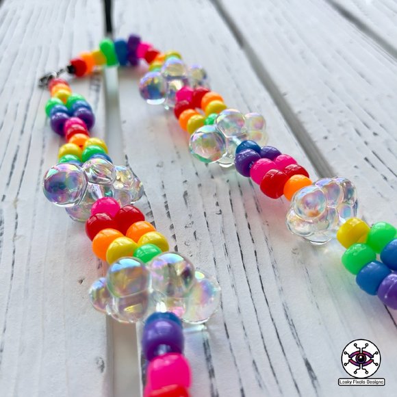 Rainbow Unicorn Perler Necklace - Picture 2 of 7